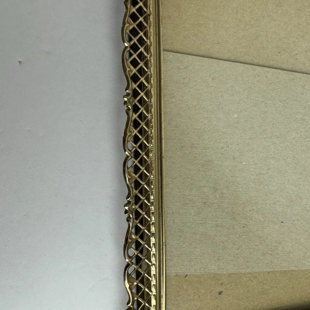 Vintage 9 x11 Gold Filigree Ornate Metal Picture Frame